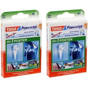 40x Tesa posters ophangen strips/plak gummetjes zelfklevend