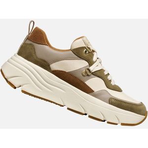 Geox - Diamanta - Damestrainers - Bruin en Beige - Ademend