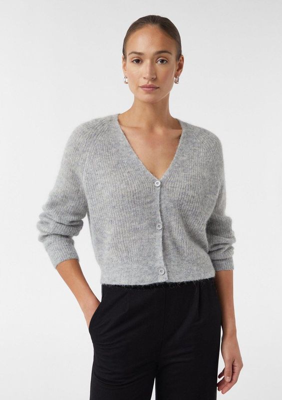 comma casual identity - Cardigan - Greymelange - Lange Mouwen - Relaxed Fit