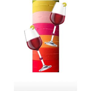 Wijnglas markers Gekleurd - 6 Stuks - Wijnringen - Wijnglas Herkennen - glasmarker - Glasmarkeerders