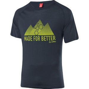 Löffler Sportshirt Heren Lyocell/wol Grijs/lichtgroen Mt 46