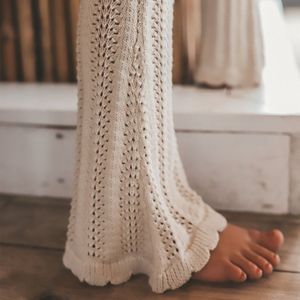 Seashell Knit | Flared Legging | Gebreide legging | Beige legging meisjes | Maat 80 t/m 14