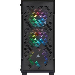 Corsair - CC-9011173-WW - Mid-Tower Behuizing - Zwart - Gehard Glas, RGB Verlichting, Optimale Luchtcirculatie