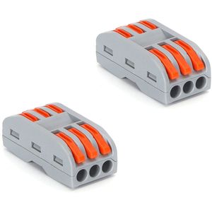 PCT-223 lasklem set 2 stuks - 3-voudige verbindingsklem 0.08-2.5mm² | IP20 hersluitbaar