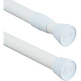 Gordijnroede - Wit - Uitschuifbaar - 110 - 200 cm - Zonder Boren - Zelfklemmend