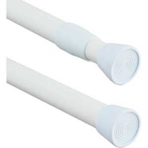 Gordijnroede - Wit - Uitschuifbaar - 110 - 200 cm - Zonder Boren - Zelfklemmend