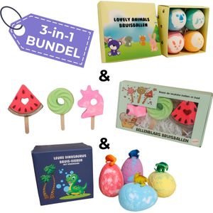 De kunst van zeep - 12 bruisballen XL - 3 soorten in 1 - verschillende geuren en kleuren - bath bombs