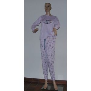 Luxe 4-Seizoenen Pyjama – Comfort en Stijl in Één - Met geborduurde poesjes - verkrijgbaar : Roze / Grijs / Blauw van XS tot XXL - met broeklint