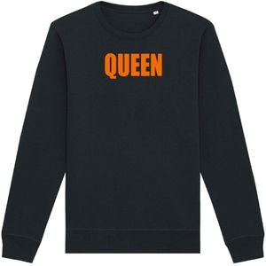 Sweater zwart - Queen - XL - soBAD. - Koningsdag - Unisex - Oranje - Voetbal - Nederland