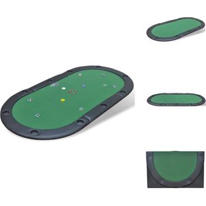 vidaXL Poker Tafelblad - Groen Vilten Speeloppervlak - 208 x 107 cm - Inklapbaar - Met Draagtas - Pokertafel