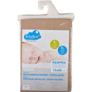 BabyBest Respira hoeslaken-matrasbeschermer 60x120 cm ecru