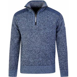 STØRVIK Liam Fijn Gebreide Pullover Heren - Teddy Gevoerd - Maat 2XL - Blauw