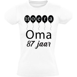 Hoera oma 87 jaar Dames T-shirt - verjaardag - feest - oma - verjaardagsshirt - jarig - cadeau