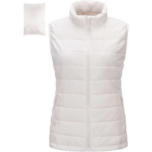 Gewatteerd vrouwen vest voor buiten, opvouwbaar sportvest voor wandelen en kamperen, warm en comfortabel