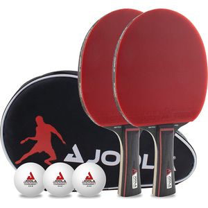 Tafeltennisset Duo - 2 tafeltennisbatjes + 3 tafeltennisballen + tafeltennisschoenen, 6 stuks