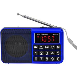 Radio - Kleine Draagbare Radio, AM/FM/SW Oplaaibare Radio met Luidspreker, AUX/SD/TF/MP3. Batterijradio met Grote Knoppen en Groot Scherm. (Geen Oplading voor Voorgedefinieerde Zenders)