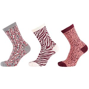 iN ControL 3 paar lange sokken met dieren prints - maat 27/30