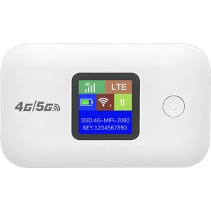 Mifi Router – Draadloze Wifi – 4G/5G Router – 10 Apparaten – Werkt met Simkaart – Batterijcapaciteit 3000mAh – WiFi Dongle – Wifi Router – Wit