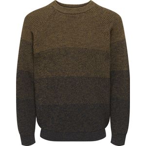 Only & Sons Trui Onsbirk Rlx Ls Raglan Knit Camp 22035794 Rubber/darksapphire Gr Mannen Maat - L