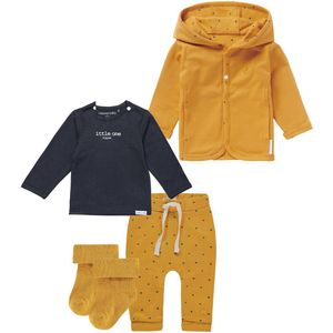 Noppies - Kledingset - 5delig - Vest Bonny Honney Yellow - Broek Kris Honey Yellow - Shirt Hester Charcoal - 2 paar sokjes - Maat 74