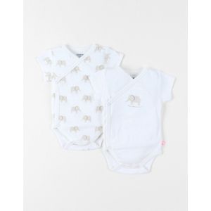 Noukie's - Romper - 2 Pack - Korte mouwen - Unie - 1 maand 56