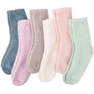 Damessokken van pluche - comfortabele, donzige, zachte, warme pluche pantoffels voor de winter - damessokken voor op de vloer - dameskerstkousvulling
