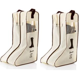 Draagbare opbergtassen voor laarzen - stofdicht - set van 2 - beige