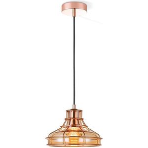 Home Sweet Home - Klassieke Hanglamp Meo - hanglamp gemaakt van Glas - Koper - 22.5/22.5/122cm - Pendellamp geschikt voor woonkamer, slaapkamer en keuken- geschikt voor E27 LED lichtbron