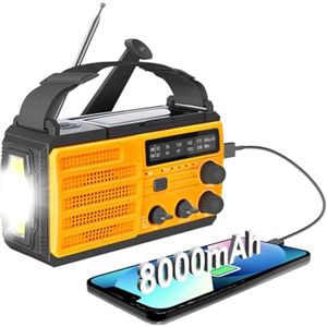 Draagbare Noodradio met Crank, Oplaadbare Zaklamp en Mobiele Telefoon Lader voor Noodgevallen