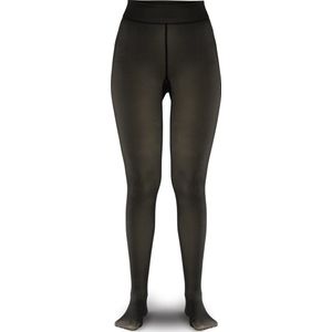 Thermolegging - Fleece panty - S/M – Zwart met beige – 300 gram