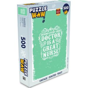 Puzzel Vintage - Dokter - Tekst - Legpuzzel - Puzzel 500 stukjes