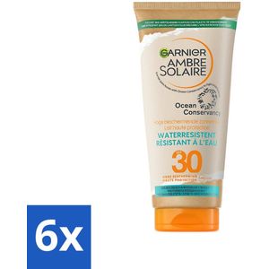 Garnier - Ambre Solaire - Waterresistente Beschermende Zonnebrandmelk - SPF 30 - 175 ml - Voordeelverpakking - 6 stuks