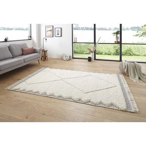 Hoogpolig designer vloerkleed 3D Ciret - crème/grijs 120x170 cm