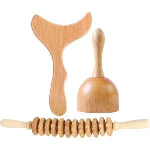 3-in-1 Houttherapie Massageapparaat & Gua Sha Roller voor Ontspanning