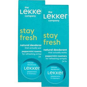 The Lekker Company deodorant crème pepermunt & rozemarijn duoverpakking