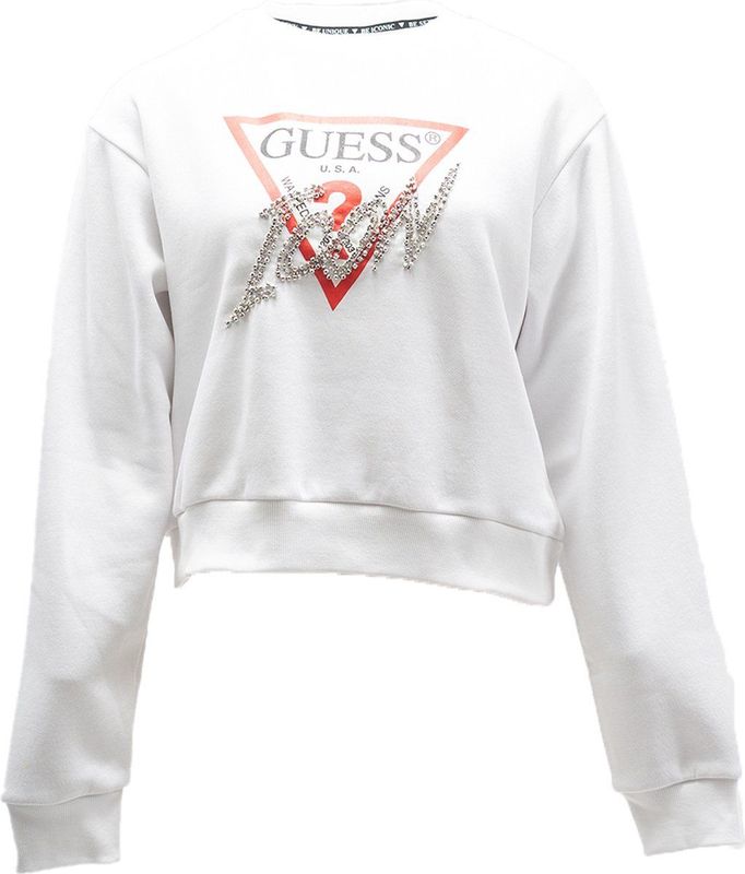 Guess CN ICON SWEATSHIRT Dames Sweater - Wit - Maat S