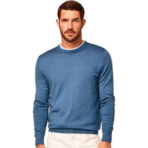 Hackett Garment Merino Silk Ronde Hals Sweater Blauw 3XL Man