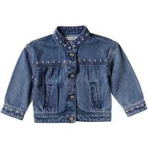 Your wishes winter jas meisjes - blauw - denim, bloem