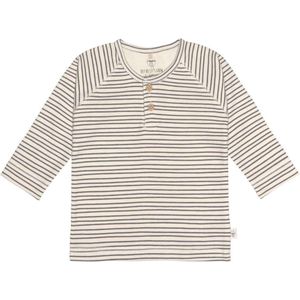 Lassig- lange mouwen -shirt-wit met grijze streepjes -86/92