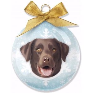 Dieren/huisdieren kerstballen bruine Labrador honden 8 cm - Kerstboomversiering honden kerstballen