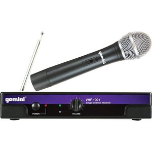 Gemini VHF-1001M Microfoon voor podiumpresentaties Draadloos Zwart microfoon