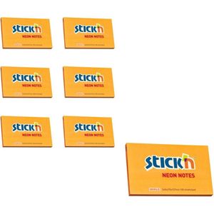 Stick'n sticky notes - 6-pack - 76x127mm, neon oranje, 100 memoblaadjes per blok