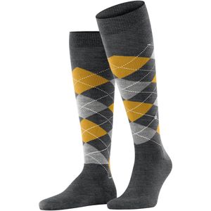 Burlington Edinburgh lang gedessineerd wol kniekousen heren grijs - maat 40-46