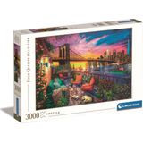 Clementoni High Quality Collection - Puzzel 3000 Stukjes - Manhattan Balcony Sunset - Puzzel Voor Volwassenen