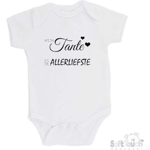 100% katoenen Romper ""Mijn tante is de allerliefste"" Unisex Katoen Wit/zwart 68/74
