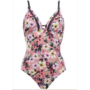 Olympia - badpak - roze gebloemd - maat 38C / 75C