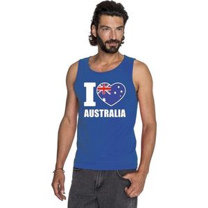 Blauw I love Australie fan singlet shirt/ tanktop heren XXL