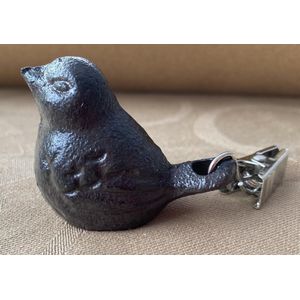 Tafelkleedgewichtjes vogeltjes set van 4 stuks van gietijzer donkerbruin