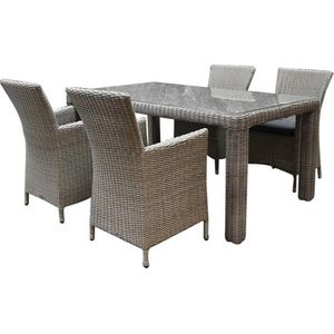 Capri Bergamo dining tuinset 180x100xH76 cm 5-delig grijs