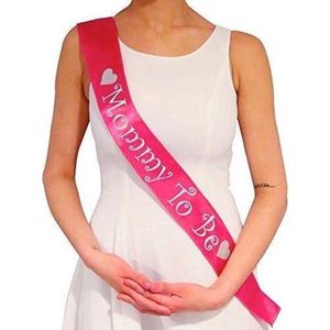 Mommy to be baby shower Sjerp Sash Versiering voor zwangere Roze met witte letters Speciaal voor Baby shower decoratie en Gender Reveal.